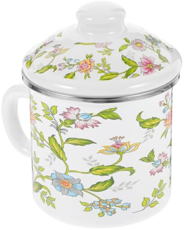 OKUMEYR Enamel Wasserbecher Großer Teebecher Nostalgischer Kaffeebecher Für Zuhause Und Büro Hitzebeständig Rutschfester Griff Langlebig Und Leicht Zu Reinigen