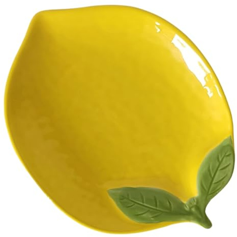 Spoon Rest for Stove Top Yellow Lemon Shaped Ceramic Cooking Spoon Holder for Kitchen Counter Cute Spoon Rest
