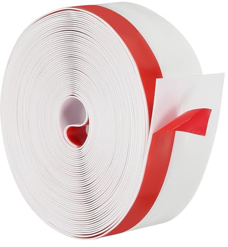 PATIKIL Silicone Seal Strip, 33 ft x 1-3/4 Width Self Adhesive Door Draft Stopper Weather Stripping Tape for Gap, Door Under Bottom, Sliding Door, Shower Glass Gaps, White