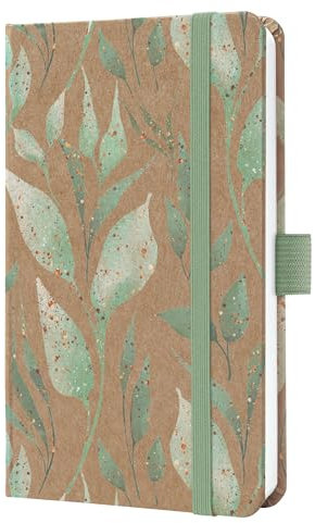 SIGEL J6802 Wochenkalender 2026 A6, mintgrün, gold, Hardcover aus Kraftpapier, Gummiband, Stiftschlaufe, 174 Seiten, vegan, Buchkalender, Terminplaner Taschenkalender Jolie