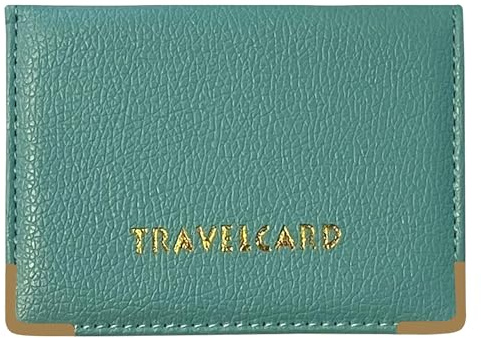FATASH Travel Card Holder, PU Leather Oyster Card Cover, Bus Pass, Rail Ticket, Photo ID Wallet with 4 Pockets, Compact & Slim Unisex RFID Blocking Credit Card Case for Men, Women & Kids - Sky Blue