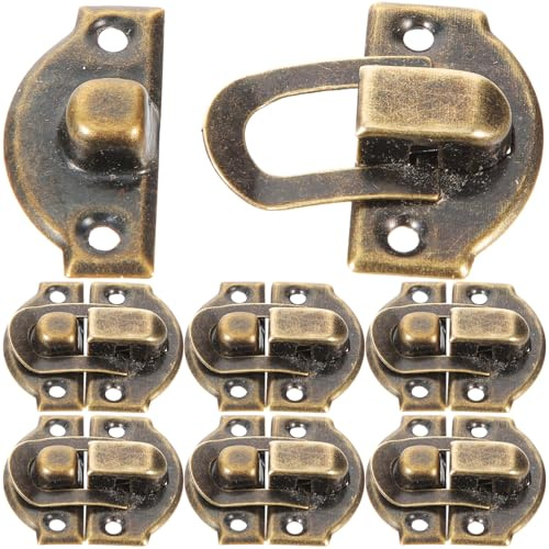 LIFKOME Lot De 10 Fermoirs Pour Boîte À Bijoux Loqueteau Antique En Alliage Avec Trou De Vis Fermeture À Crochet Pour Coffrets En Bois Tiroirs Armoires Boîtes Cadeaux Et Coffres
