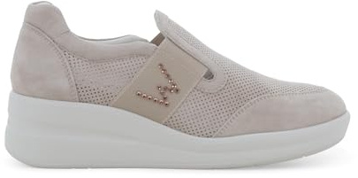 Melluso Sneaker Slip-on in camoscio Beige Traforato con Strass r20255q 39