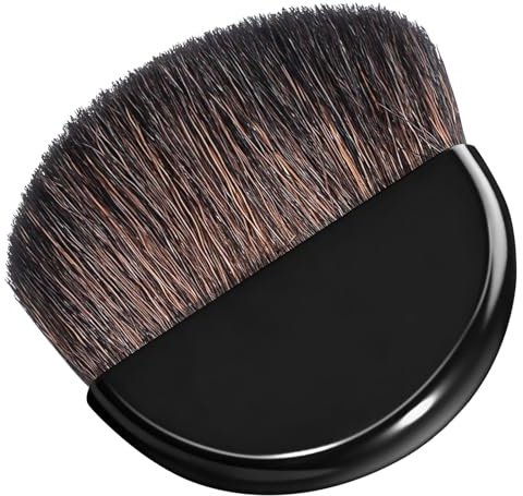 UTHCLO Pinceles para Rubor Pincel de Maquillaje Pequeño Plano para Mujer, Cerdas de Nailon, Portátil, para Polvos Sueltos y Compactos, Aplicación Uniforme en Mejillas para Maquillaje