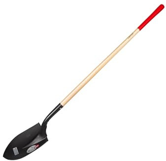 Pelle-bêche Ideal Grande, revêtement époxy Noir Douille col-de-Cygne avec marchepied incurvé à l'avant Manche Long en frêne 120 cm