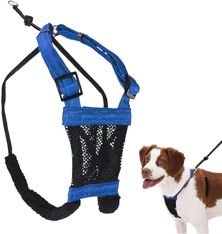 Sporn No Pull Dog Harness, Durable Nylon Mesh Harness for Medium Dogs, No Choke Design, Padded Restraint Sleeves, Adjustable Fit, Easy On/Off, Ideal for Medium Breeds, Blue