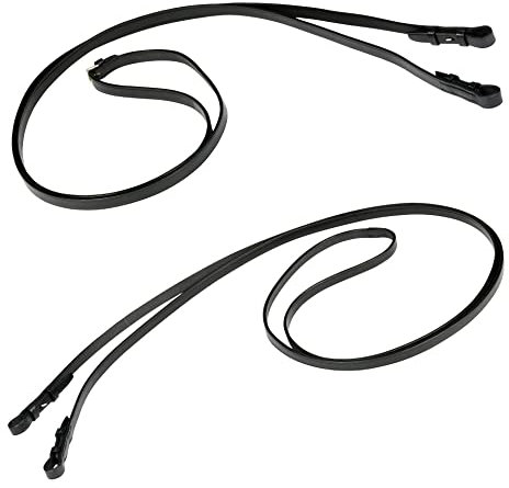 Stübben Kandarenzügel Set Leder flach schmal - schwarz - Silber - VB/WB