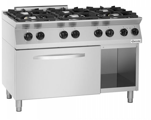 Bartscher 1582201 Independiente Acero inoxidable - Cocina (Cocina independiente, Acero inoxidable, hierro fundido, 34,5 W, Gas de alto poder calorífico (H-gas), 1200 mm)