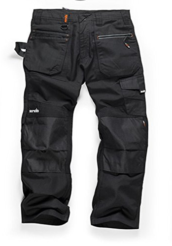 Scruffs Ripstop Trade Black Work Trousers, Black, 32 Long