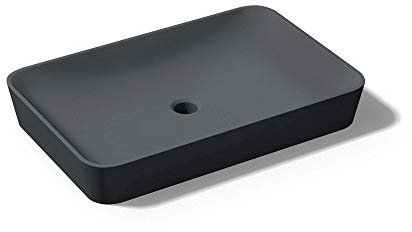 doporro Waschbecken Mineralguss Aufsatzwaschbecken 60x40x9cm in matt Anthrazit inkl. NANO-Beschichtung Colossum815