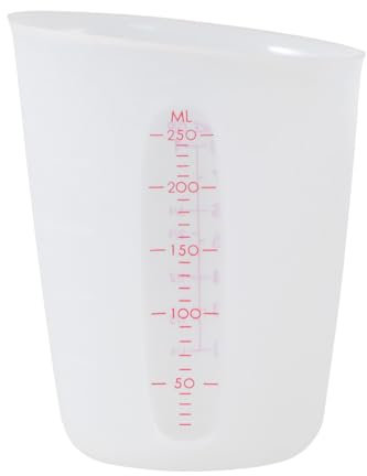 Silicone Measuring Cup 250Ml Semi-Transparent Dual Scale for Precise Liquid Measurement in Baking and Cooking