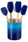 Le Creuset Spatelsatz - mit Spatelpot - Premium - Azure - 5-teilig