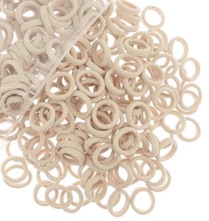 200 Pcs Solid Color Cotton Hair Ties Toddler Girls' Elastics Hair Ties Seamless Ponytail Holder Hair Accessories (beige)
