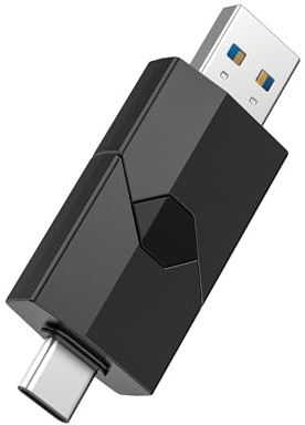 RAOYI 64GB USB C Flash Drive 2 in 1 Type C + USB 3.0 Flash Drive Dual OTG Retractable Type-C Thumb Drive Portable Memory Stick for iPhone 17/16/15 iPad Pro Android Smartphone Tablet PC (Black)