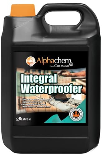 CROMAR AlphaChem Integral Waterproofer | Liquid Admixture for Cement Mixes | Reduces Water Absorption | Enhances Workability | Integral Liquid Waterproofer Admixture | 25L
