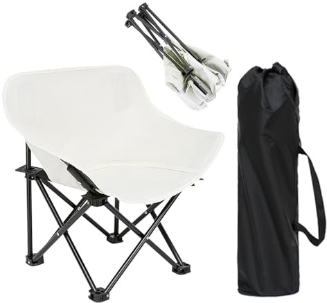 Moxeupon Bärbar hopfällbar pall för barn, vikbar fiskestol för barn – vikbar pall för inomhus- och utomhusbruk, lätt campingstol, ergonomisk campingloungefåtölj, bärbar hopfällbar
