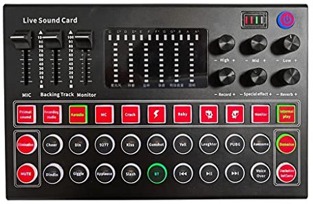 XRPOUXMTE Tarjeta de Sonido con Interfaz de Audio M9, Mezclador de Voz en Vivo, Tarjeta de Sonido USB Externa, Tarjeta de Sonido con múltiples Efectos, Tablero Mezclador