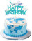 1 Stück Flugzeug Geburtstag Tortendeko, Happy Birthday Dekoration, blau und weiß, Modell Flugzeug Deko für Jungen und Mädchen Geburtstagsfeier