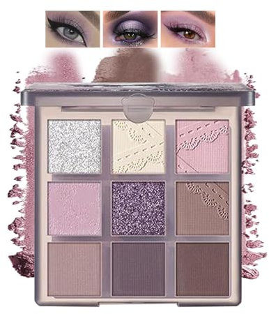 Palette di ombretti, viola, altamente saturi, formula a lunga durata, impermeabile, glitter per occhi, palette di ombretti viola scintillanti, per donne e ragazze