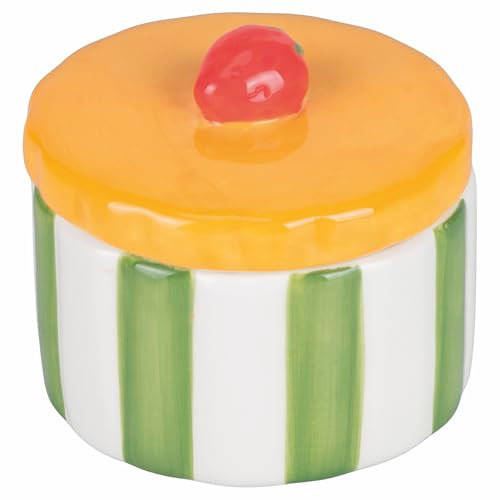 Villa d'Este Home Tivoli 2005 Sucrier en céramique 160 ml, couvercle design fraise, Fruit Life