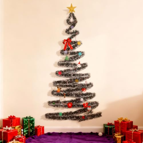 Albero Di Natale da Parete, 2m*1m, DIY Albero Di Natale a Parete, Addobbi Natalizi Per Albero, Aecorazioni natale Casa, Adatto per decorazioni natalizie su pareti interne, porte e finestre.
