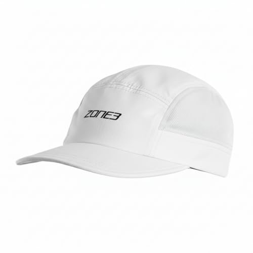 ZONE3 Lightweight 5-Panel Cap – Breathable & Adjustable Unisex Hat for Running, Hiking, Outdoor Sports & Casual Wear White