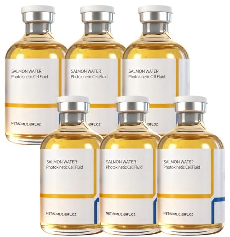 Sérum facial de salmón, esencia antiarrugas rejuvenecedora de colágeno para reafirmar y lifting, ampolla hidratante para mejorar la elasticidad de la piel y reducir las líneas finas, 50 ml (6 unidades