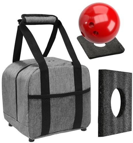 Borsa da bowling per palla singola, design compatto ed elegante, supporto imbottito per palline con tasca in rete, organizer per accessori da bowling resistente e leggero, per uomini e donne, sport
