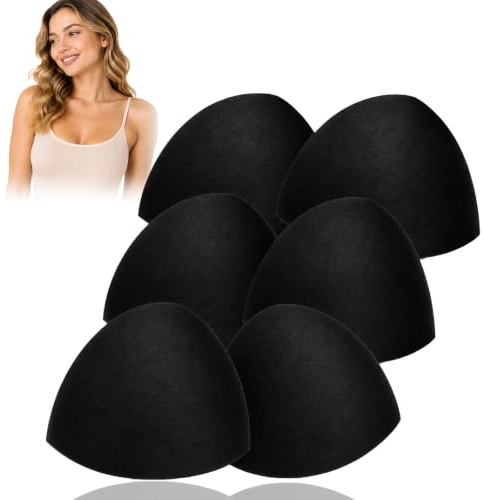 3 Pairs Removable Bra Pads Inserts for Sports Bras and Swimwear - Nylon Spandex Cups 12x11.5cm with High Density Foam and Perforated Design for Bikini Yoga Tops Daily Wear Active Gym Use