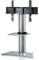 VCM TV Standfuß mit Zwischenboden | Alu Fernseh Ständer| ESG-Sicherheitsglas | Maße ca. H. 111 x B. 80 x T 40 cm - Zental Mattglas