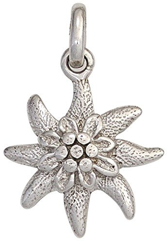 Jobo Damen Anhänger Edelweiß 925 Sterling Silber rhodiniert mattiert