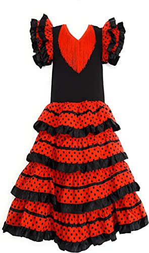 Flamifeel Robe Flamenco sevillane pour Fille
