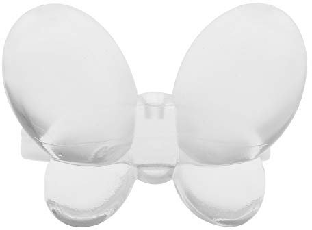 Sonew 50pcs Anneau d'affichage d'ongle, Nail Chart Ring Nail Art Affichage Nuancier Coloré En forme de papillon Rosette Bouteille Anneau pour Manucure et Pédicure(01#Butterfly + Clear)