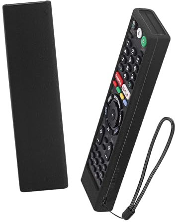 Funda Protectora de Silicona para Sony RMT-TX102U RMF-TX200U RMT-TX200U RMF-TX300U Smart Android TV Mando a Distancia de Voz, Lavable, Antipérdida, a Prueba de Golpes (Negro)