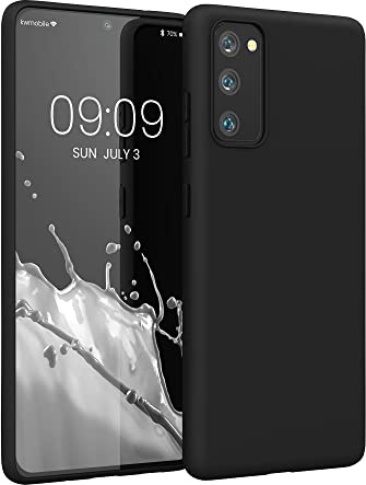 kwmobile Hülle kompatibel mit Samsung Galaxy S20 FE Hülle - weiches TPU Silikon Case - Cover geeignet für kabelloses Laden - Schwarz matt