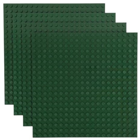Q-Bricks Classic Bauplatten | 20x20 Noppenanzahl | 16 * 16 cm | Kompatibel mit Meisten Marken | 4 STK. im Set | Farbe: Lavander