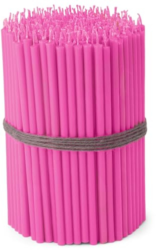 NKlaus – 250 x stavljus rosa sotfri droppfri tunn L 16 cm premium paraffinvax 36120