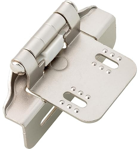 Franklin Brass (10-Pack) Self-Closing Cabinet Hinges Semi-Wrap 1/4' Overlay for Cabinet Doors Kitchen/Cabinets/Cupboards/Furniture Satin Nickel H01911K-SN-B