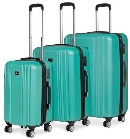 Dellonda Suitcase Set 3-Piece Lightweight Hard Shell Luggage with TSA Lock - 20, 24, 28 - Teal