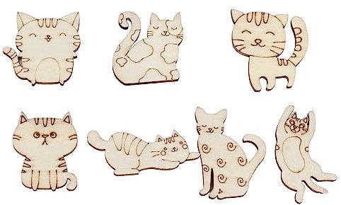 200 Fette di Legno, Diverse Forme di Animali e Piante, Fette di Legno Fatte a Mano, Animali da Fattoria Assortiti, Animali in Legno, Forma di Legno, per Etichette Artigianali Fai