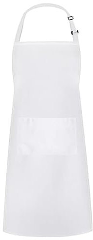 KHAOP Professional Adjustable Apron with 2 Pockets Unisex Cooking Kitchen Chef Women Men Aprons for Home Kitchen, Restaurant, Coffee House, Baking Gardening BBQ - White