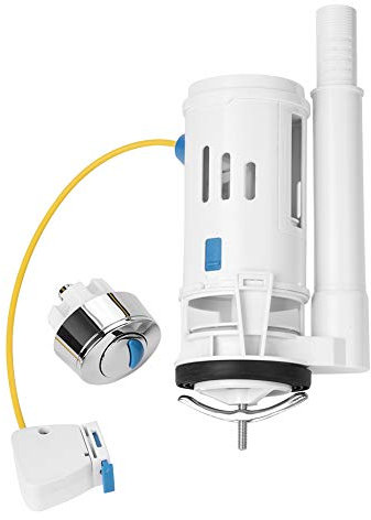 ANKROYU Vanne de Vidange Double Bouton pour Toilette, Robinet de Chasse d'Eau en Plastique ABS, Accessoire de Remplacement pour Réservoir de Toilette(One Piece)