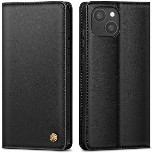 AIMOYU Handyhülle für iPhone 13 Hülle,Premium Lederhülle Schutzhülle Tasche für iPhone 13 Hülle Wallet Kartenfach Standfunktion Klappbar Flip Case für iPhone 13 Hülle,Schwarz