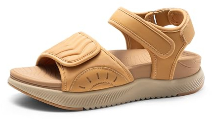 DREAM PAIRS Womens Hiking Sandals Arch Support Platform Orthopedic Sandals Comfortable Open Toe Walking Summer Lightweight Outdoor Athletic Sport Shoes,Size 8,Brown,DWUMST2507