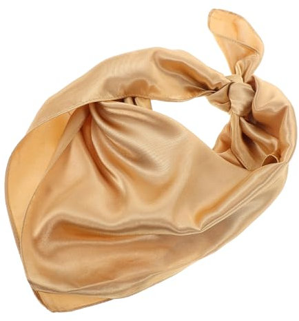 Garneck Goldenes Halstuch Für Damen Aus Hochwertiger Seide – Elegantes Vierecktuch - Weicher Schal in Stilvollem Gold - Ideal Für Jedes Outfit Und Anlass
