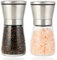 2 Piezas Molinillo Pimienta - Molinillo - Molinillo Especias, 180 ml*2, de Acero Inoxidable y Vidrio, con Mecanismo de Molienda de Cerámica Ajustable, Ideal para Moler y Rellenar Sal, Pimienta y Chile