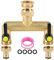 Tap Water Distributor, 3/4 Inch Brass Water Connection Distributor with 3/4'' Hose Connectors and 1/2'' Tap Connector Adapter for Home, Yard, Washing Machine, Garden Hoses