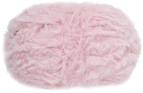 BEAMARKER 90g Filato in Pelliccia Sintetica Rosa Morbido Soffice Spesso Tipo Ciglia 1 Gomitolo in Poliestere 18m Effetto Visone per Maglia Uncinetto Sciarpa Coperta Fai da Te