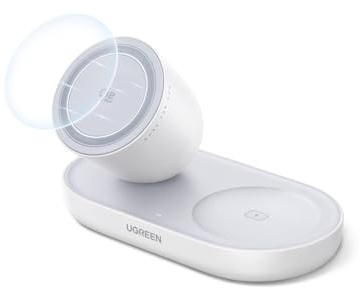 UGREEN Zapix 2-i-1 Qi2 25W magnetisk trådlös laddare, certifierad | iPhone-laddningsstation kompatibel med MagSafe för iPhone 17/16/15/14/13/12-serien och AirPods, med 1 m kabel - Vit