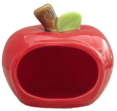 Folpus Maison en céramique pour Hamster, gamelle pour Nourriture, nid pour Hamster Nain, Rouge